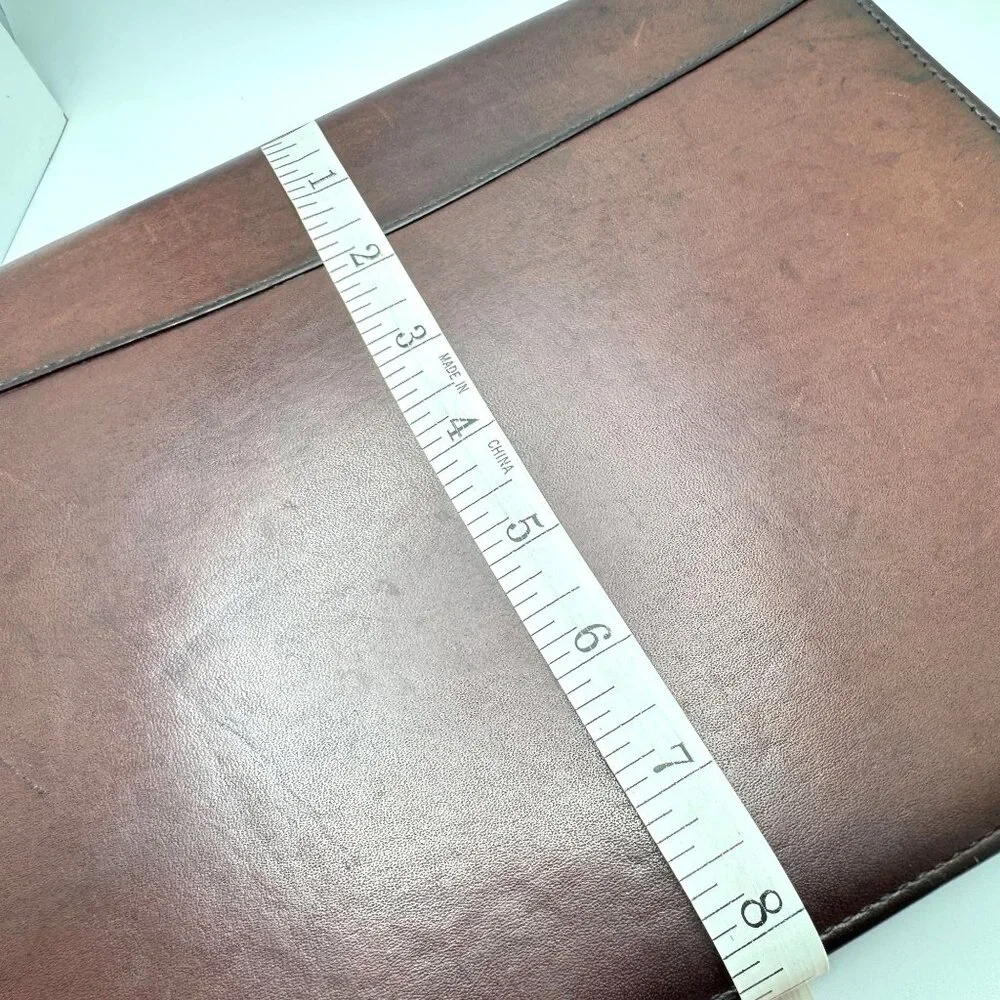 Franklin Quest Full Grain Aniline Leather Brown Planner Classic Sz 7 Ring Zipper